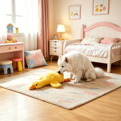 Large Soft Duck Plush Toy for Dogs and Cats 20 Inch - Upgraded Embroidered Eyes Zipperless Washable Giant Duck Stuffed Animal Pet Toy, Dog Companion Toy for Large Medium Small Breeds, Multiple Colors