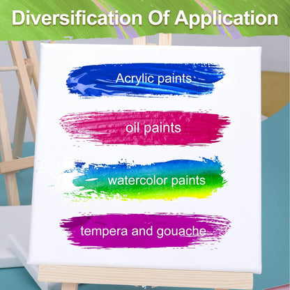 Lot de toiles tendues apprêtées en blanc, 100 % coton – Ensembles ronds, rectangulaires et carrés de 10, 15 et 20 pièces – Châssis entoilés d'artiste pour peinture acrylique, à l'huile, pouring et techniques mixtes