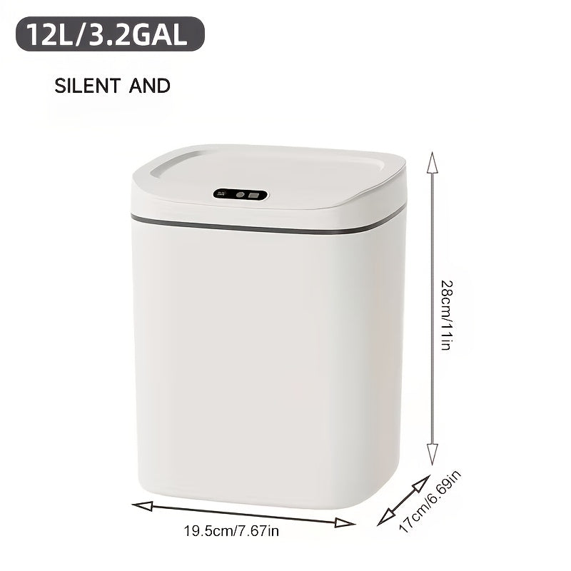 Poubelle intelligente à induction avec couvercle hermétique et technologie anti-odeurs, interrupteur tactile, capteur automatique mains libres, facile à nettoyer pour bureau, salle de bain, chambre et cuisine