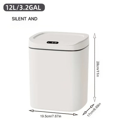 Poubelle intelligente à induction avec couvercle hermétique et technologie anti-odeurs, interrupteur tactile, capteur automatique mains libres, facile à nettoyer pour bureau, salle de bain, chambre et cuisine