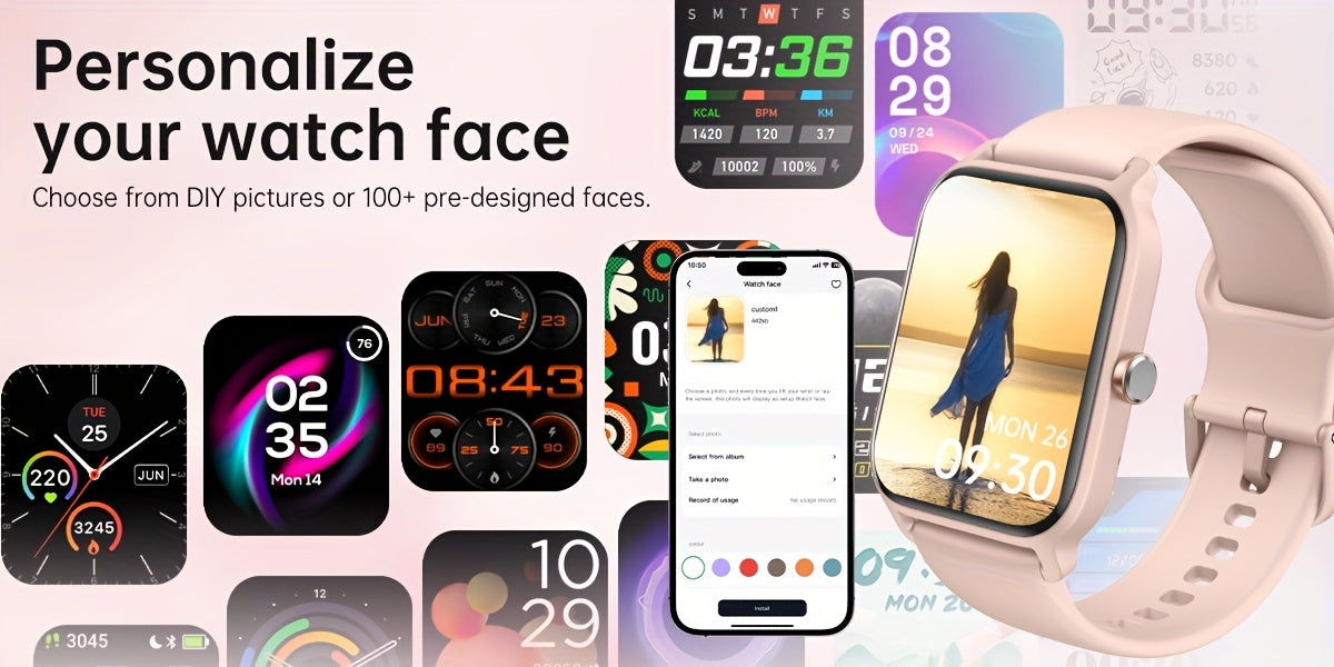 FAWEIO Smart Watch with Alexa & Wireless Calling – 1.8" HD Touchscreen, Fitness Tracker, 100+ Sports Modes, Compatible with iPhone & Android, for Women & Men
