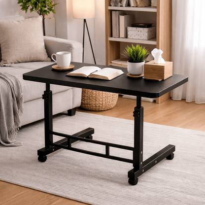Table pour ordinateur portable mobile réglable en hauteur avec roulettes, bureau d'ordinateur de chevet roulant pour lit et canapé, table d'appoint pour chambre, dortoir et petits espaces, disponible en 8 couleurs
