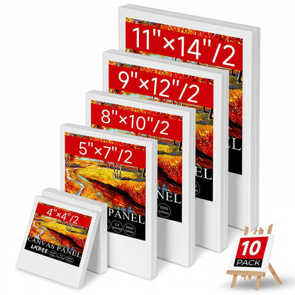 Lot de châssis entoilés ronds et carrés multi-formats – Packs de 5 à 20 pièces en 10x10, 11x14, 12x12, 16x16 et plus – Idéal pour le pouring acrylique, la technique humide sur humide, la peinture à l'huile et l'enseignement en classe