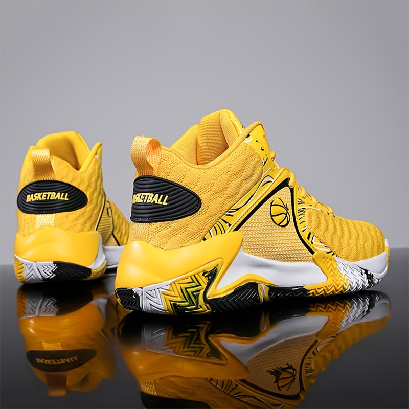 Chaussures de basket-ball montantes pour hommes, semelle en caoutchouc antidérapante, baskets à lacets respirantes pour hommes, chaussures de sport durables pour la course, 3 couleurs, tailles US 6,5-13,5, soutien de la cheville avec amorti