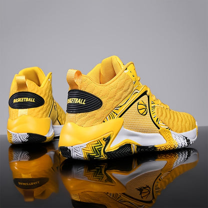 Chaussures de basket-ball montantes pour hommes, semelle en caoutchouc antidérapante, baskets à lacets respirantes pour hommes, chaussures de sport durables pour la course, 3 couleurs, tailles US 6,5-13,5, soutien de la cheville avec amorti