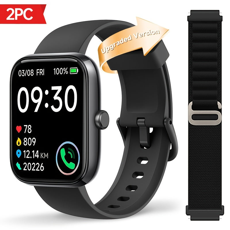 Smartwatch with Alexa Built-In 1.95 Inch Large HD Screen Wireless Bluetooth Calling 100+ Sport Modes Fitness Tracker Pedometer Heart Rate Sleep Monitor – iPhone Android Compatible Unisex Men Women 12 Colors