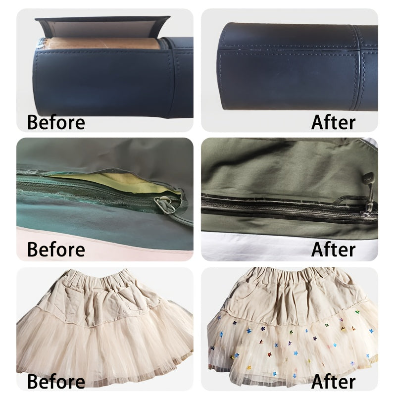 Colle de réparation de tissu ultra-résistante, invisible, lavable, sans couture, adhésif puissant pour siège de voiture, canapé, vêtements, chaussures, veste - Colle à tissu multi-usages instantanée de qualité professionnelle