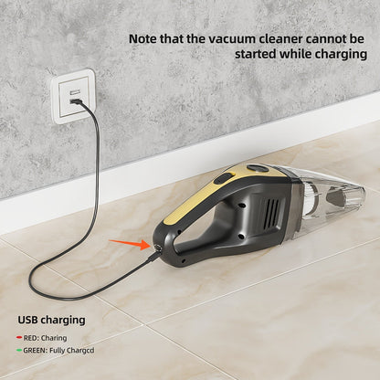 Aspirateur à main rechargeable sans fil – Aspiration puissante de 6 kPa, 40 dB silencieux, mini aspirateur portable pour poils d'animaux, voiture, clavier, nettoyage de bureau et maison avec suceur plat