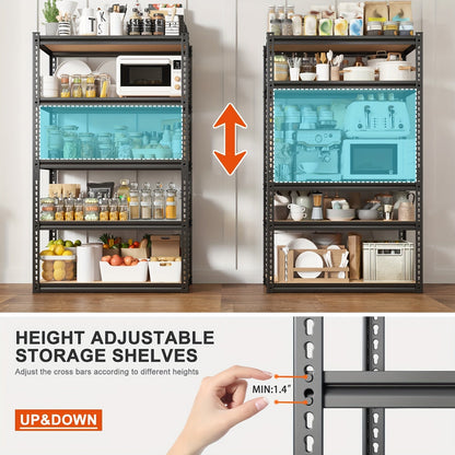 Étagère de rangement robuste en métal 72 pouces, 5 niveaux réglables, capacité de 3000 lb, en acier au carbone pour garage, sous-sol, entrepôt, garde-manger et bureau