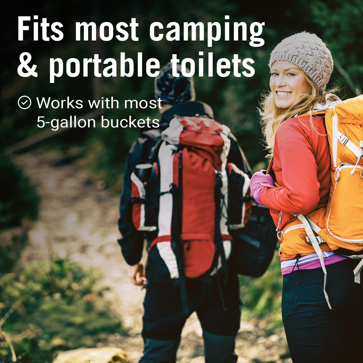 Lot de 45 sacs de toilette portables pour le camping – Sacs à déchets compostables et étanches de 30 litres pour toilettes sèches à seau de 20 litres, pour le plein air, le bateau, les voyages en voiture, sacs d'élimination des déchets humains, 3 rouleaux
