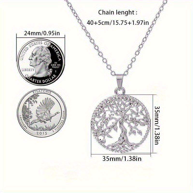 Collier pendentif Arbre de vie pour femme en argent sterling 925 – Style bohème vintage hypoallergénique, cadeau parfait pour elle, idéal pour les tenues décontractées et habillées