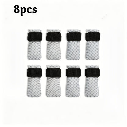 8-Pack Anti-Scratch Pet Boots for Cats & Dogs, Breathable Mesh Non-Slip Paw Covers with Elastic Straps, Adjustable Pet Socks for Nail Trimming, Bathing, Grooming & Furniture Scratch Protection