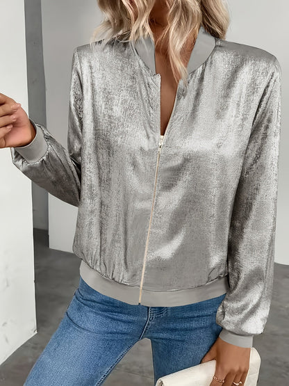 Veste zippée légère à col en V pour femme – Manteau court décontracté et polyvalent, cardigan tissé de couleur unie pour le printemps et l'été, style européen et américain, tailles XS-XXL, beige, rose, violet