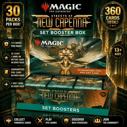 Magic: The Gathering Streets of New Capenna Set Booster Box – 30 Packs, 12 Cards Each, Factory Sealed MTG Booster Box for Collectors, Players & Card Breaks – Premium Trading Card Game Set