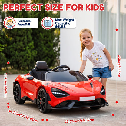 Voiture électrique pour enfants de 3 à 5 ans - Véhicule à batterie avec 3 vitesses, télécommande parentale, système de suspension et lumières LED | Cadeau d'anniversaire ou de Noël pour garçons et filles