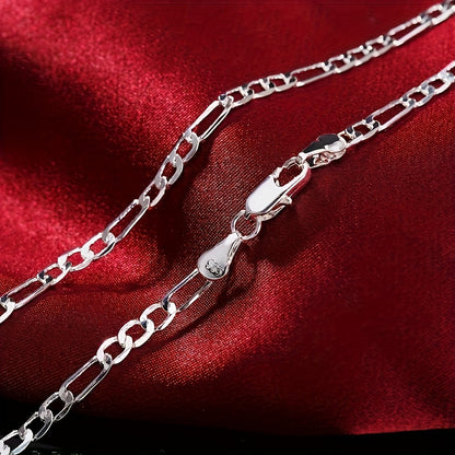 Parure de bijoux 2 pièces bracelet et collier en argent sterling 925 unisexe – Design chaîne à maillons hip-hop pour hommes et femmes, cadeau idéal pour Noël, un mariage, pour lui ou pour elle