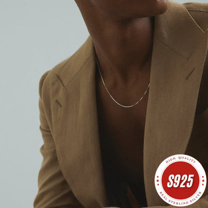 Collier chaîne serpent en argent sterling 925 de 1 mm – Collier superposable hypoallergénique et résistant au ternissement pour femmes et hommes, design minimaliste classique, cadeau idéal pour Noël, la Saint-Valentin et les anniversaires