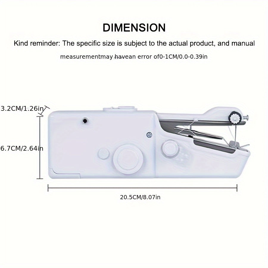 Mini machine à coudre portable sans fil avec kit d'accessoires – Outil de couture manuel léger pour débutants, réparations rapides de tissus, ourlets et travaux manuels, en blanc ou noir
