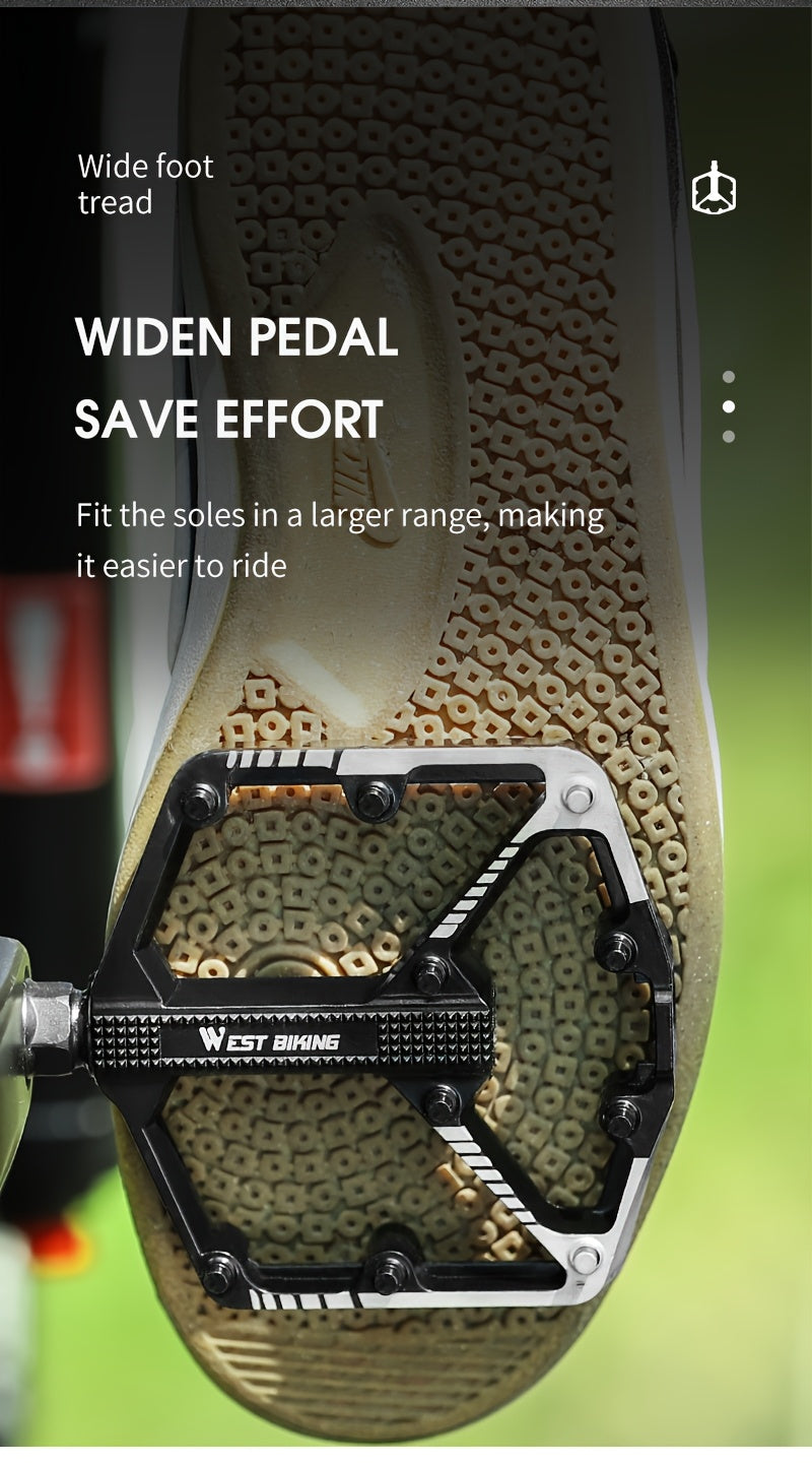 Pédales de vélo en alliage d'aluminium à 3 roulements, antidérapantes et légères, avec douille hexagonale pour VTT et vélos de route – Installation facile, accessoires de cyclisme durables multicolores, 1 paire