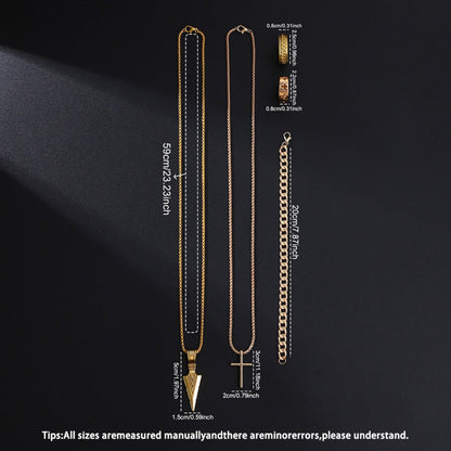 Coffret cadeau 12 pièces pour homme : montre et bijoux hip-hop – 3 montres analogiques à quartz + ensemble de 9 pièces comprenant bracelets, colliers et bagues, cadeau idéal pour Noël et les anniversaires
