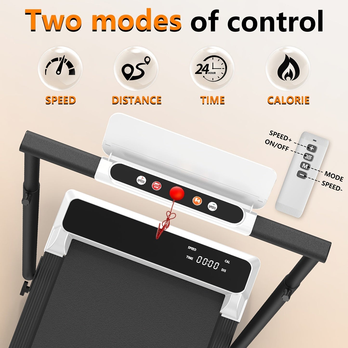 Incline Foldable Treadmill Walking Pad with Handles – 300 LB Capacity Portable Under Desk Treadmill for Home & Office, Compact Quiet Walking Pad with Incline for Weight Loss & Cardio Fitness