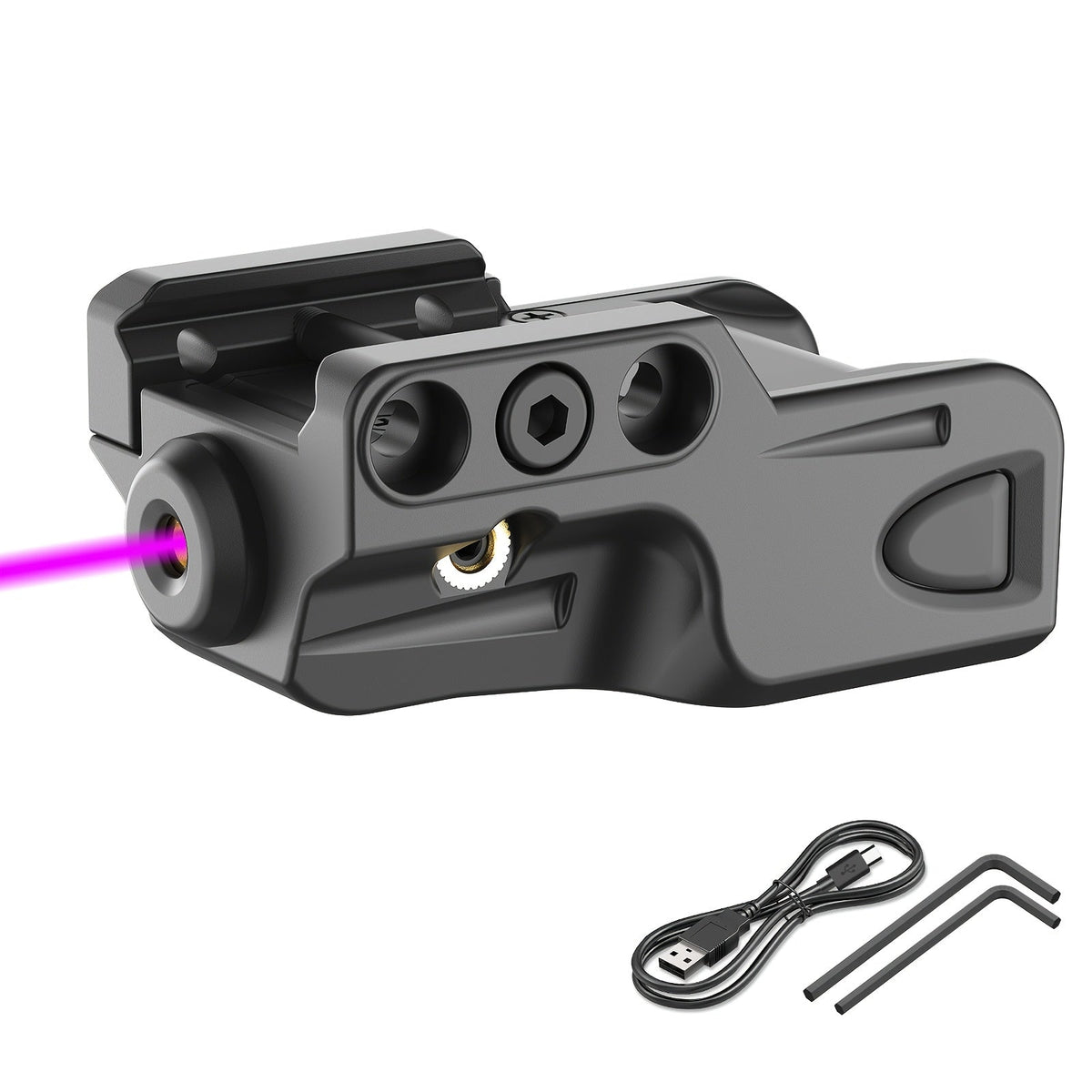 Viseur laser multicolore rechargeable par USB – Laser pour pistolet à profil bas sur rail Picatinny, vert, rouge, bleu, violet, infrarouge, 1 mW–5 mW, corps en polyamide, accessoire tactique compact pour arme à feu