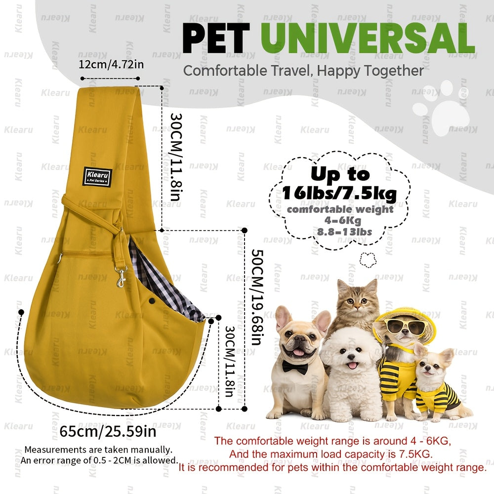 Sac bandoulière de transport pour chats et chiens jusqu'à 6,3 kg - Sac de transport croisé pour petits chiens et chats avec poche zippée - Sac bandoulière mains libres pour voyages en extérieur - Cadeau pour animaux pour Halloween et Noël