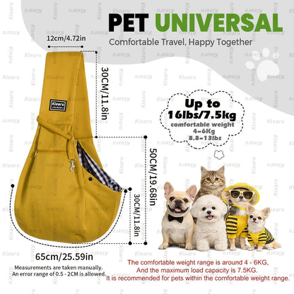 Sac bandoulière de transport pour chats et chiens jusqu'à 6,3 kg - Sac de transport croisé pour petits chiens et chats avec poche zippée - Sac bandoulière mains libres pour voyages en extérieur - Cadeau pour animaux pour Halloween et Noël