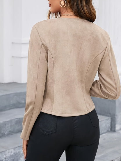 Gilet cardigan élégant pour femme, couleur unie, manches longues, tricoté, ouvert sur le devant, veste décontractée, tenue de printemps et d'automne - Kaki Rouille S M L XL XXL, pièce de superposition légère