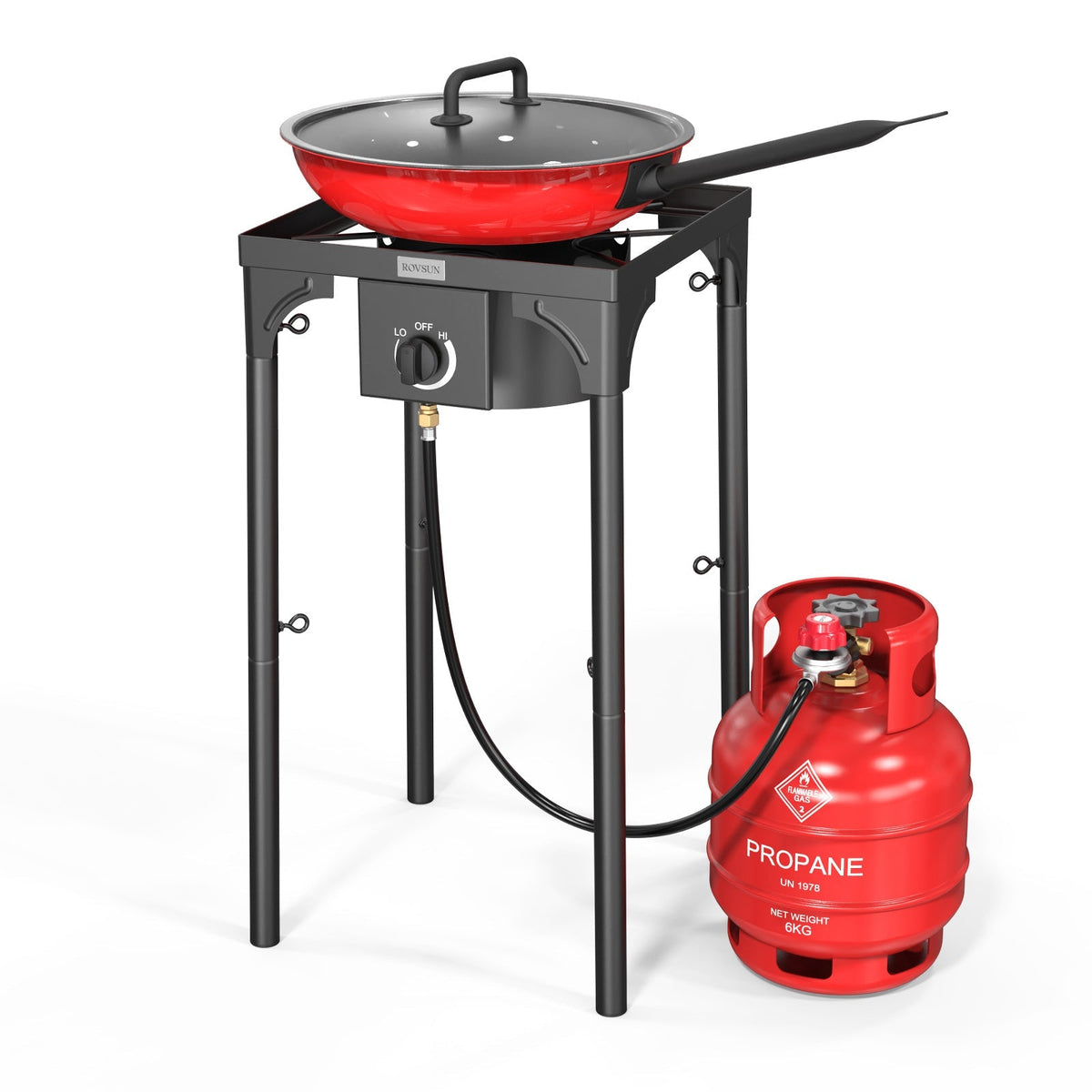 Réchaud à propane haute pression 100 000 - 225 000 BTU - Réchaud de camping extérieur robuste en fonte avec pieds détachables, régulateur certifié CSA, 1 ou 3 brûleurs pour le camping, les fêtes d'avant-match et le brassage