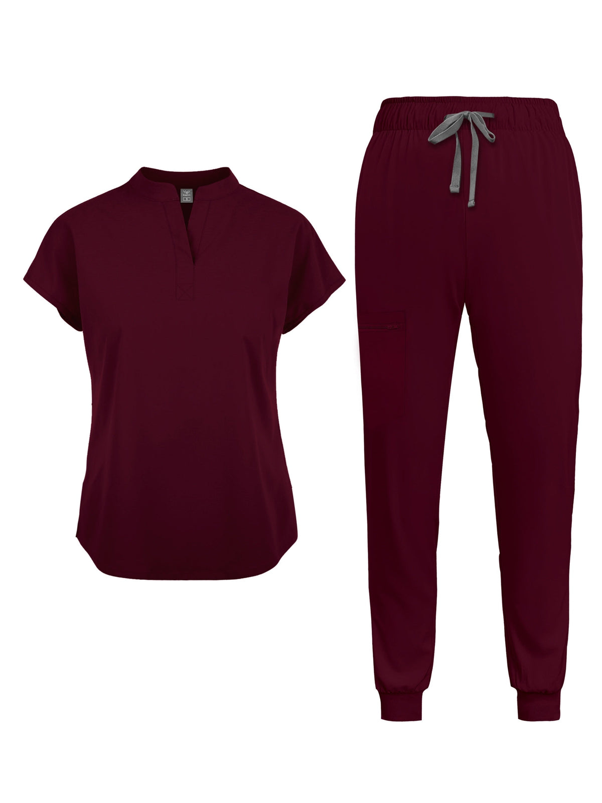 Ensemble de tenue médicale pour femme avec poches - Tunique à manches courtes et pantalon, uniforme médical uni à col officier, tenue de travail toutes saisons pour infirmières et professionnels dentaires S M L XL