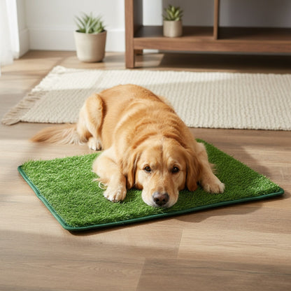 Tapis d'herbe artificielle pour chien, lavable et réutilisable, anti-odeur, pour l'apprentissage de la propreté à l'intérieur, 46 cm x 70 cm – Tapis de propreté en gazon pour chien