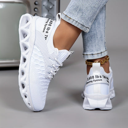 Baskets légères pour femmes, chaussures de marche à lacets en maille respirante avec semelle épaisse, chaussures de course et de tennis décontractées à enfiler, 7 couleurs, tailles US 6-12,5, chaussures d'entraînement tendance et polyvalentes