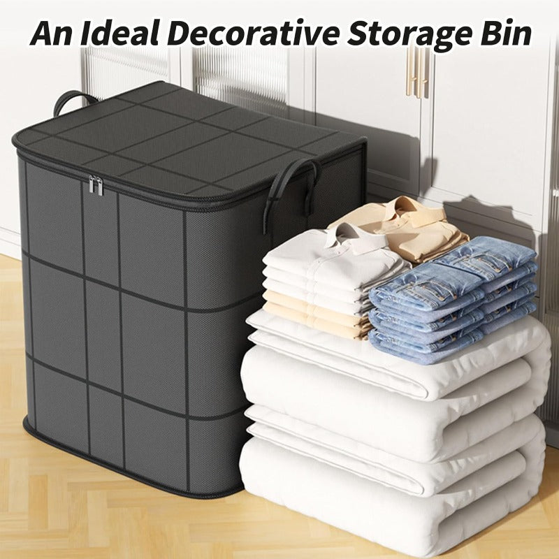 Sacs de rangement pliables pour vêtements, lot de 3 grands bacs organisateurs de placard avec poignées renforcées et fermetures éclair robustes pour vêtements, couvertures, couettes et rangement sous le lit