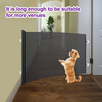 Barrière de sécurité extensible pour animaux - Installation facile sans perçage pour chiens et chats, design modulable adapté aux escaliers, portes et pièces, barrière intérieure pour la maison, noir