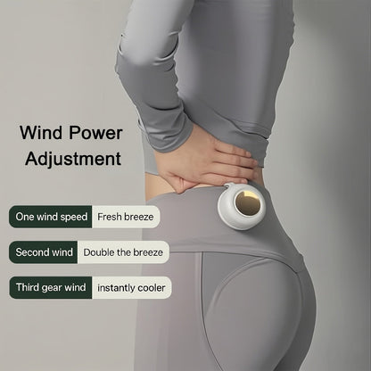 Mini ventilateur de cou sans pales à clipser, rechargeable par USB, 3 vitesses, flux d'air à 360°, ventilateur portable mains libres à suspendre à la taille pour la randonnée, le camping, les voyages, le golf et les activités en plein air