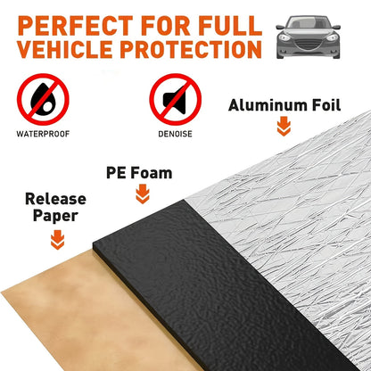 Matériau d'insonorisation pour voiture 60"x40" 275 mil (7 mm) – Tapis insonorisant et thermique en caoutchouc butyle avec adhésif puissant pour portières, capot, coffre, plancher et tablier de voiture, ajustement universel