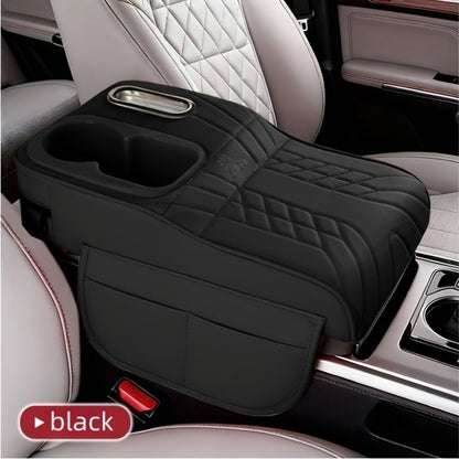 Rehausseur d'accoudoir de console centrale de voiture avec boîte à mouchoirs et porte-gobelet, organisateur de rangement, noir, beige, orange, rouge, marron, pour la plupart des voitures et SUV