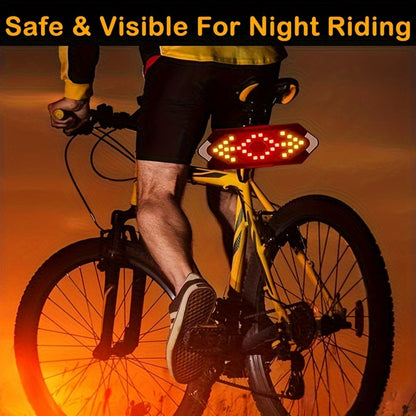 Feu arrière de vélo avec clignotants, rechargeable par USB, 120 lumens, 5 modes, télécommande sans fil, feu arrière de sécurité LED pour vélo de route, VTT, vélos de ville, adultes, enfants, hommes, femmes, cyclisme