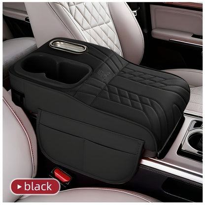 Rehausseur d'accoudoir de console centrale de voiture avec boîte à mouchoirs et porte-gobelet, organisateur de rangement, noir, beige, orange, rouge, marron, pour la plupart des voitures et SUV