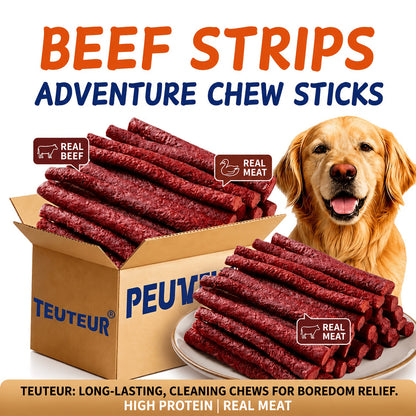 Bâtonnets de bœuf naturels de qualité supérieure pour chiens – Friandises protéinées sans céréales, type viande séchée et à mâcher pour chiots, chiens adultes de petite, moyenne et grande taille, récompenses d'éducation durables pour toutes les races