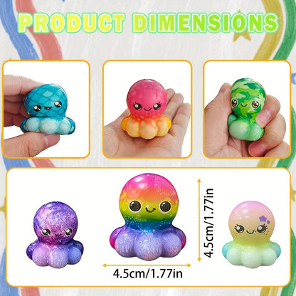 Lot de 16 jouets extensibles en forme de pieuvre, styles aléatoires, cadeaux en gros pour fêtes, sacs surprises, récompenses scolaires, cadeaux d'Halloween, de Noël, de Saint-Valentin, de Pâques et de fêtes pour enfants