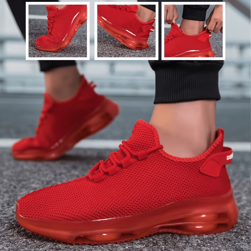 Baskets de running respirantes en maille pour homme avec semelle à coussin d'air – Chaussures de sport légères à lacets pour le trail, printemps et été, 4 coloris, pointures US 6,5–13