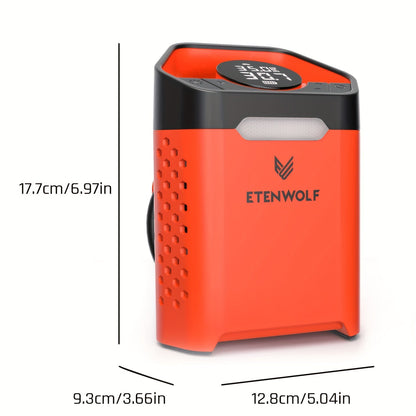 Compresseur d'air portable pour pneus – Gonflage rapide en 1 min, cycle de service 100 %, rechargeable par USB, affichage numérique, robuste pour pneus de voiture, vélos et ballons