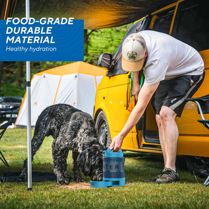 Gourde de voyage pour chien, grande capacité 2,2 L - Bouteille d'eau portable pour animaux avec écuelle amovible, conception anti-fuite pour randonnée, camping, parc à chiens, adaptée aux chiens de toutes tailles pour les aventures en plein air