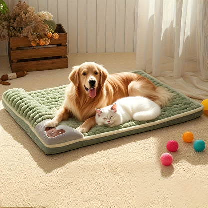 Lit pour chien et chat épais - Canapé pour animaux lavable et déhoussable, tapis de couchage pour chiens et chats, très grande taille disponible, fond antidérapant, tapis en peluche douillet pour animaux d'intérieur