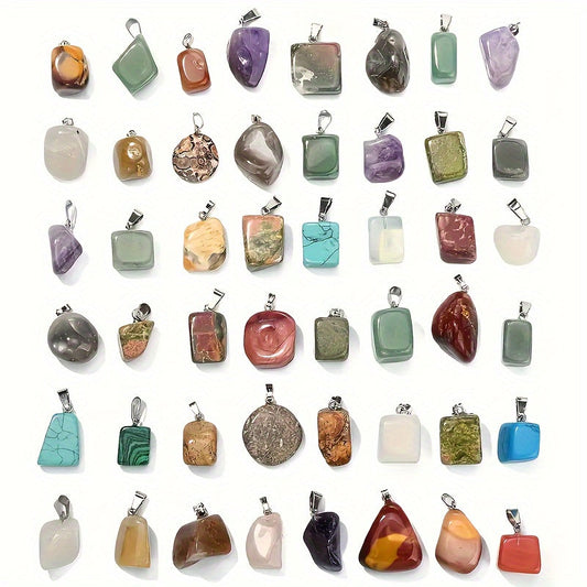 Lot de 30 pendentifs en pierre d'agate naturelle pour la création de bijoux – Style bohème irrégulier, couleurs variées, breloques pour colliers et bracelets DIY – Idéal pour les créateurs et pour offrir en cadeau