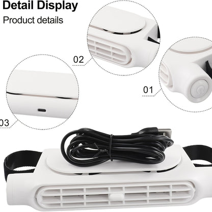Ventilateur de voiture USB sans pales à 3 vitesses, refroidissement silencieux – Ventilateur de siège plug-and-play avec câble USB, restez au frais dans les embouteillages, ajustement universel pour tous les modèles de voiture, blanc et noir