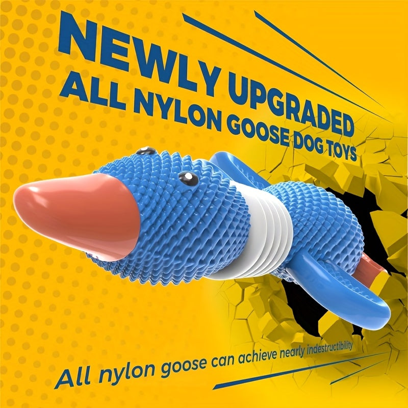 Jouet à mâcher indestructible en nylon en forme d'oie pour chiens destructeurs – Jouet robuste amélioré pour grands et moyens chiens, idéal pour la dentition et le nettoyage des dents, design oie et poisson-clown