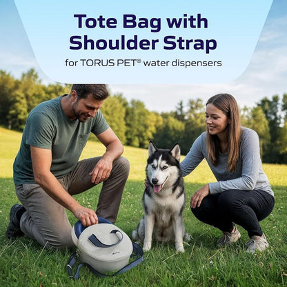 Dog Walking Tote Bag with Water Dispenser Holder – Insulated Water-Resistant Bag Fits Maxi & Mini Bowls, Poop Bag Dispenser Included, Stylish Pet Carrier for Walks, Car Trips & Daily Adventures